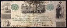 1862 TOWN OF NEWARK, DELAWARE 50 CENTS PICTORIAL OF BOAT HAND SIGNED VF