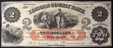 1862 LINCOLN COUNTY BANK STATE OF MAINE 2 DOLLARS HAND SIGNED VF