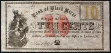 1862 BANK OF BLACK RIVER 10 CENTS PICTORIAL OF HARVESTING WHEAT UNC