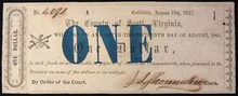 1862 THE COUNTY OF SCOTT, VIRGINIA 1 DOLLAR HAND SINGED UNC