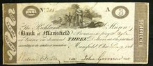 1816 BANK OF MANSFIELD RICHLAND COUNTY OHIO HAND SIGNED HARVEST PICTORIAL UNC