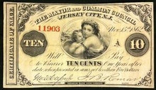 1862 THE MAYOR AND COMMON COUNCIL JERSEY CITY N.J. 10 CENTS EF