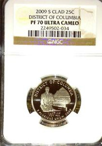 2009-S CLAD 25C DISTRICT OF COLUMBIA PF 70 ULTRA CAMEO