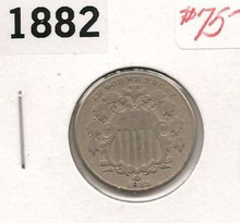 1882 Shield Nickel United States Type Nickel Fine F