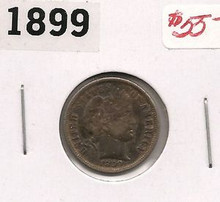 1899 Liberty Barber Silver Dime AU About Uncirculated