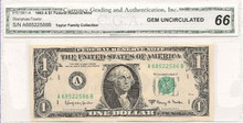 1963 A $1 Federal Reserve Note C.G.A. GEM UNC 66