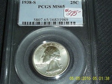 1938-S Washington Quarter new PCGS MS 65 NICE GEM #5807