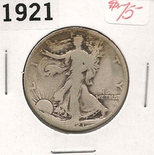 1921 WALKING LIBERTY US Half Dollar G Good RARE DATE