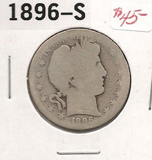 1896-S RARE Barber Liberty Half Dollar AG About Good