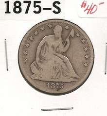 1875-S Seated Liberty Half Dollar VG Very Good San Fran