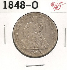 1848-O New Orleans Seated Half Dollar Fine F