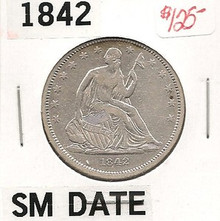 1842 Seated Half Dollar VF Very Fine SMALL DATE Variety