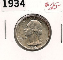 1934 GEORGE Washington Quarter Dollar UNC Original