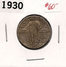 1930 US Standing Liberty Quarter Dollar EF Extra Fine