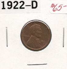 1922-D KEY DATE Lincoln Wheat Cent Choice About Unc AU