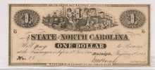 $1 One State of North Carolina 1863 Civil War Era Unc