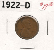 1922-D Lincoln Wheat Copper Cent VG Very Good