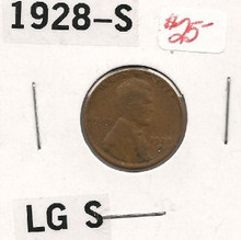 1928-S Large S Lincoln Wheat Copper Cent VF Very Fine