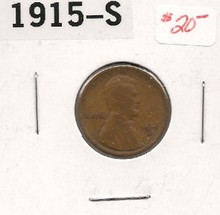 1915-S Lincoln Wheat Copper Cent G Good+ Very Good