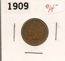 1909 Indian Head Cent Bronze VF Very Fine Last Year