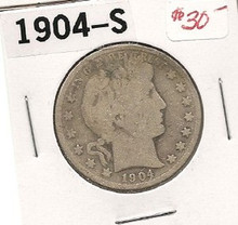1904-S Barber Half Dollar AG About Good Liberty
