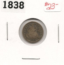 1838 Liberty Seated Silver Half Dime Good Stars No ARR