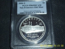 2006-S San Francisco Old Mint Silver Dollar PCGS PR69DC