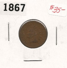 1867 Indian Head Copper Cent VG Very Good Key Date