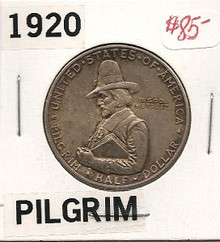 1920 Pilgrim Commemorative Silver Half Dollar Unc Toned