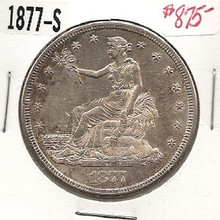 1877-S Trade Silver Dollar Unc 420 Grains 900 Fine