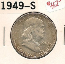 1949-S Franklin Silver Half Dollar About Uncirculated