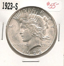 1923-S Peace Silver Dollar nice white gem Uncirculated