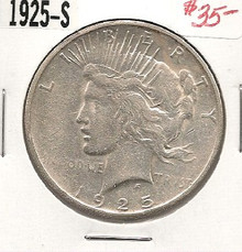 1925-S Peace Silver Dollar EF AU semi key date