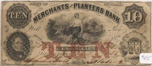 Merchants and Planters Bank Georgia TEN Serial #402 VF