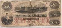 $20 Bank of Columbus State of Georgia SLAVES WORKING F