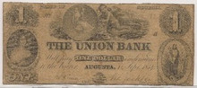 SEATED DOLLAR Pictured on $1 The Union Bank w Cherub