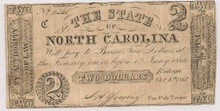 The State of NORTH CAROLINA $2 TWO DOLLARS Fine