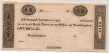 $1 Worthington Ohio Murray Draper Fairman Co Bank Note