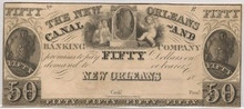 $50 The New Orleans Canal and Banking Company Unc 1850s