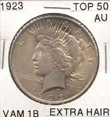 1923 Peace Dollar VAM 1B Extra Hair Die Break AU