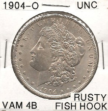 1904-O Morgan Dollar VAM 4B "Rusty Fish Hook" UNC