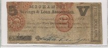 1862 $5 Savannah, Mechanics Savings & Loan Assoc. 330315282632
