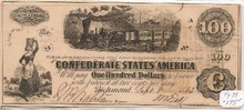 1862 $100 Confederate Currency Type  39