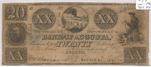 1849 $20 Gank of Augusta Georgia VG