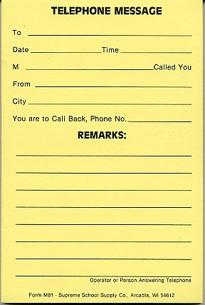telephone message pad large m81 supreme school supply telephone message
