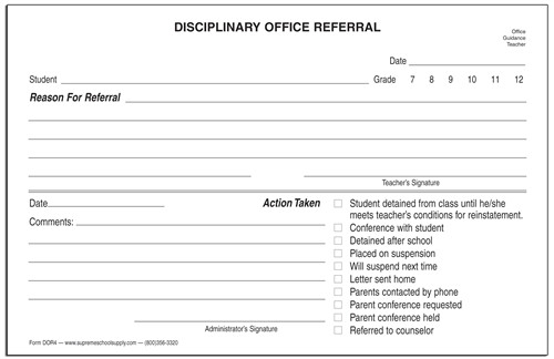 Dissertation using office disciplinary referrals