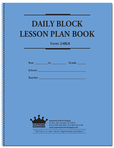 daily block lesson plan book 24blk supreme school supply