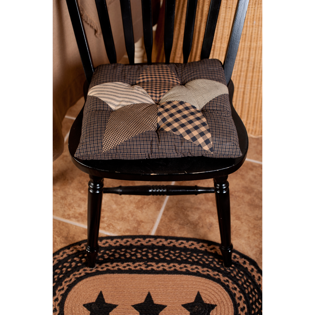 Farmhouse Star Chair Pad 15x15 Schrock Shoppes