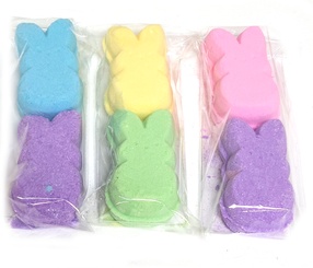 Adorable Easter Peeps with all the FUN just with out all the sugar!

Scented in Bubble Gum, Raspberry and Sweet Pea Assorted Fragrances

Fizzy, Floaty, makes a lovely color design in your water, and best of all, leaves NO rings to clean up after wards~ 

Easter Bunny Seal of Approval 