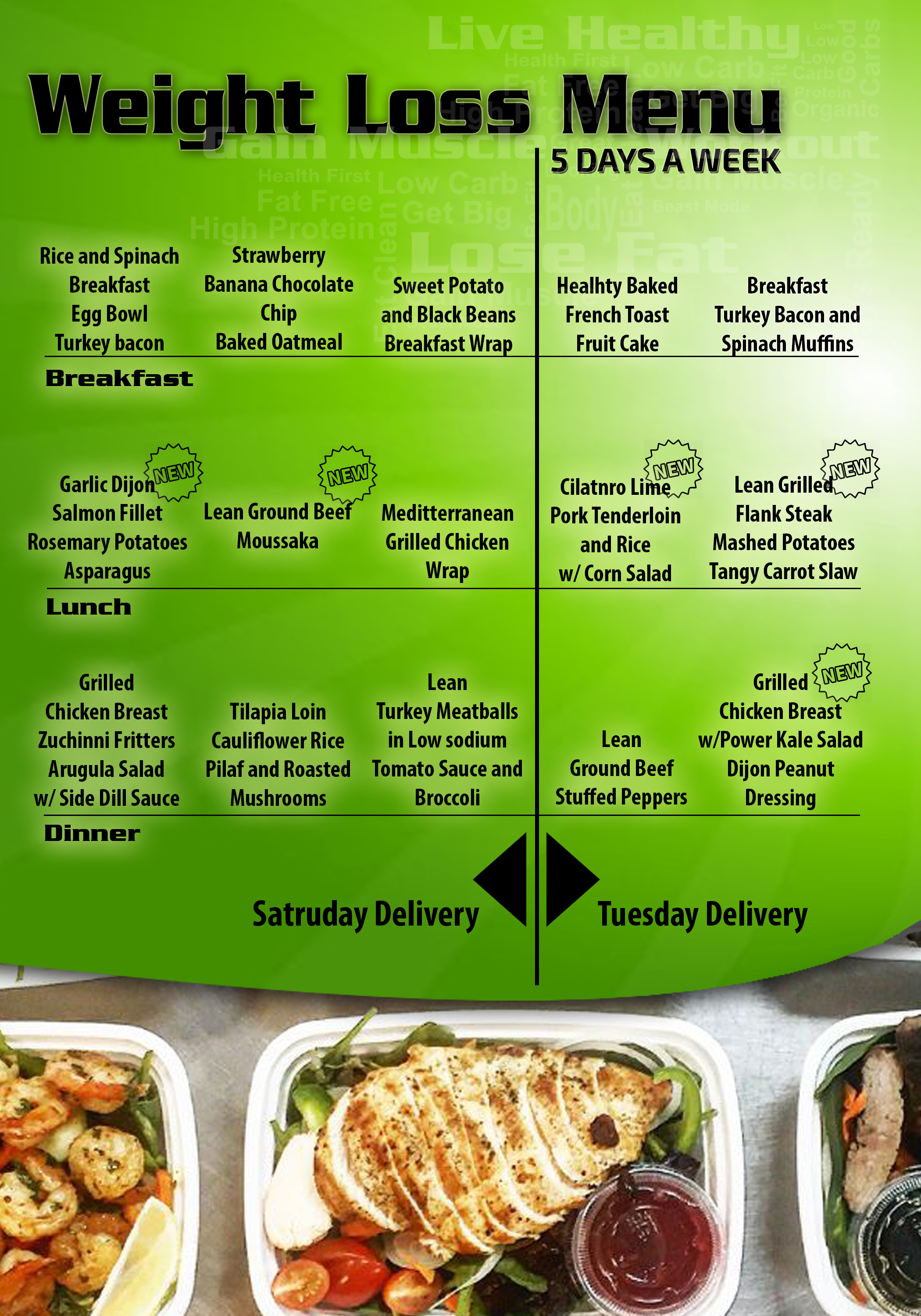 weight loss menu